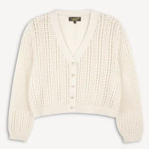 Granod Fancy Knit Cardigan (Chalk) Breathable fabric YarnDyed Stripes