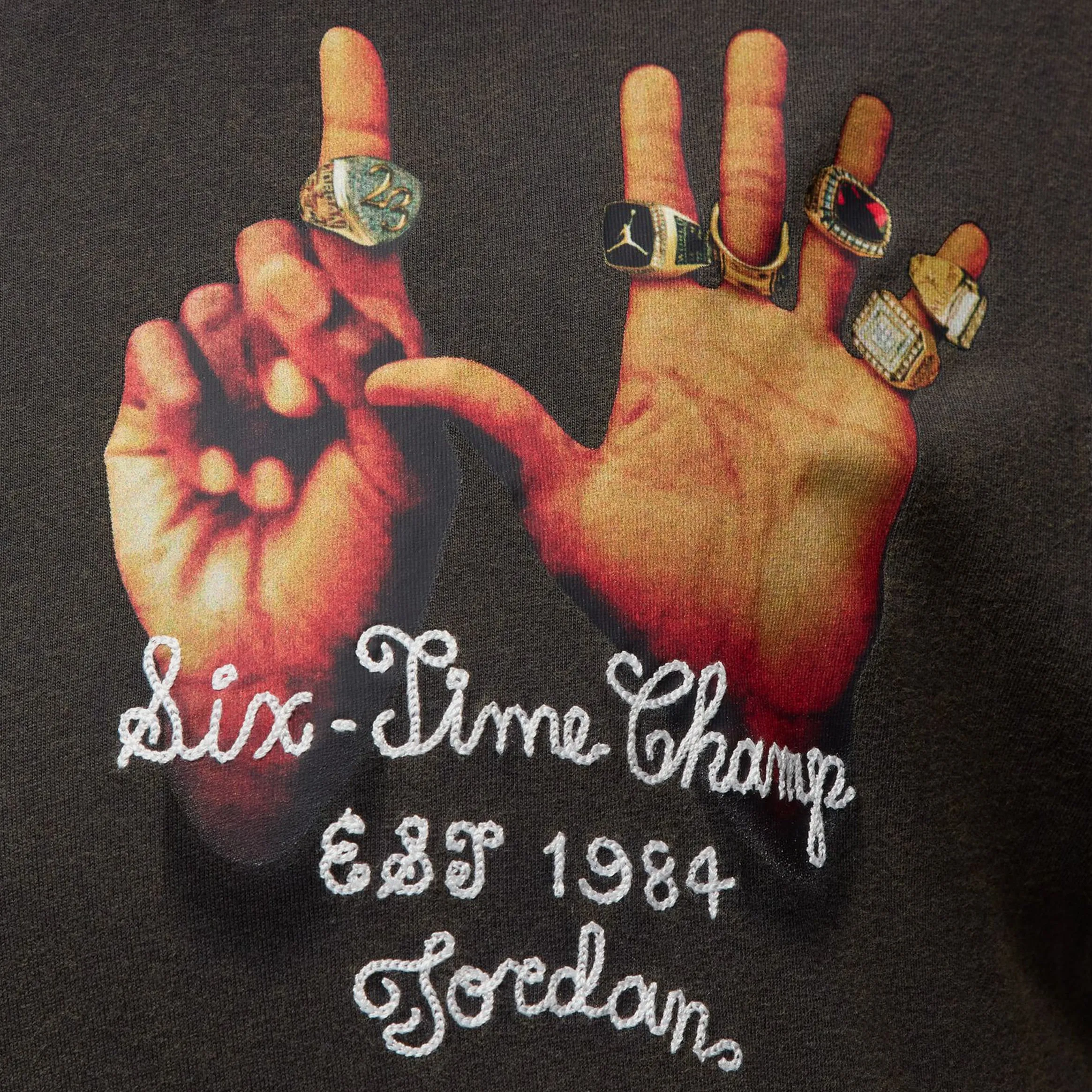 UVProtection Coating Energy Flow Graphic 6 Rings Womens Short Sleeve Shirt (Black)