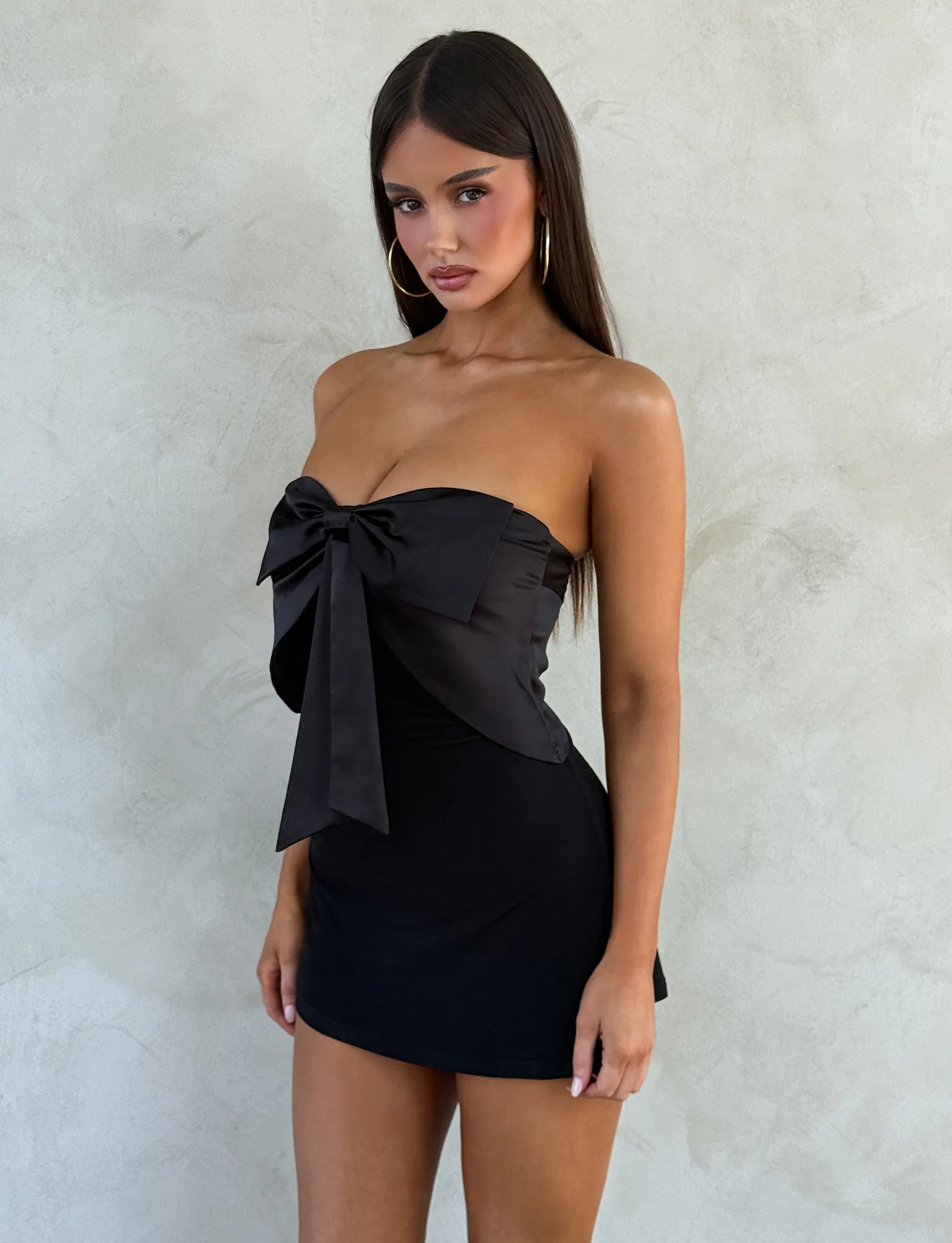 GROVE MINI DRESS - BLACK Flowy-Shape Soft and Light