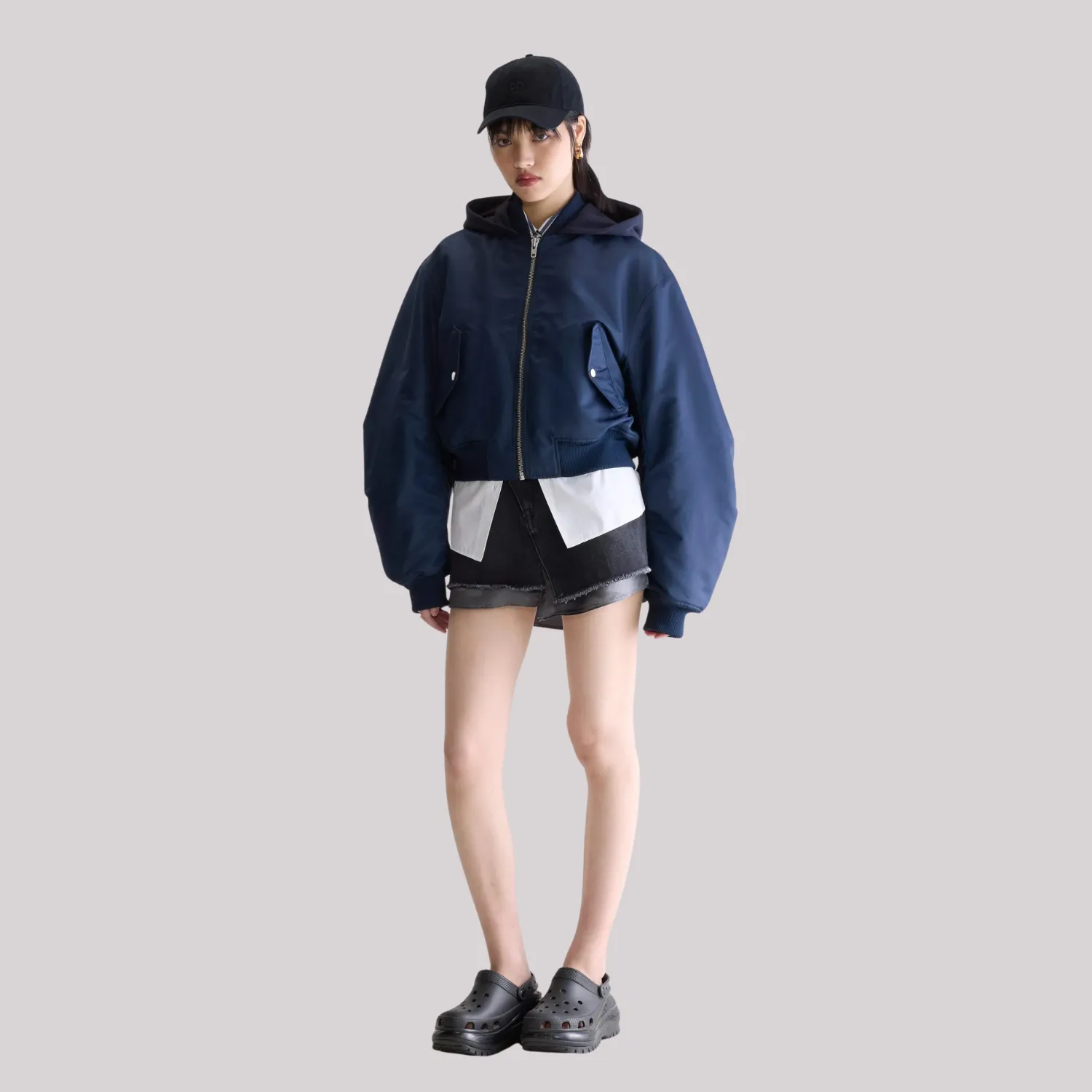 Weather Smart Look Harty Bomber Jacket (Navy)