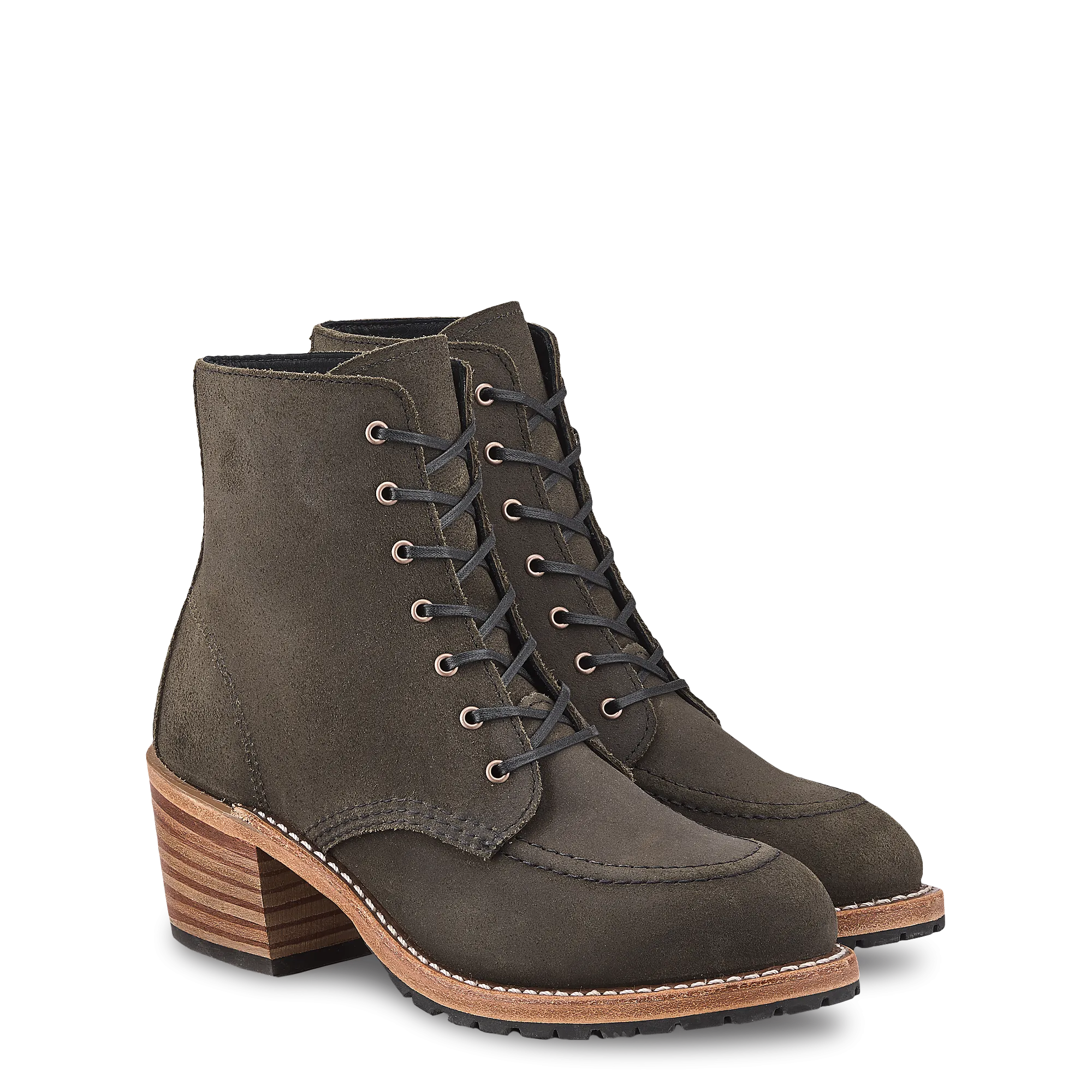 Clara Women's Boots 3408 - Pewter Acampo Lace-Up Closure Metal Edge