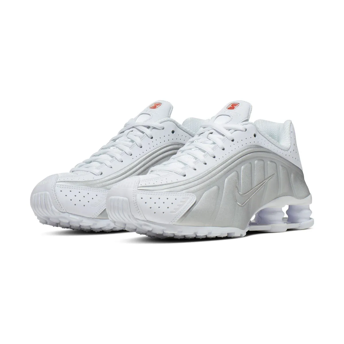 Aerobic Enhanced Nike Shox R4 'White Metallic Silver' Women's Shoes