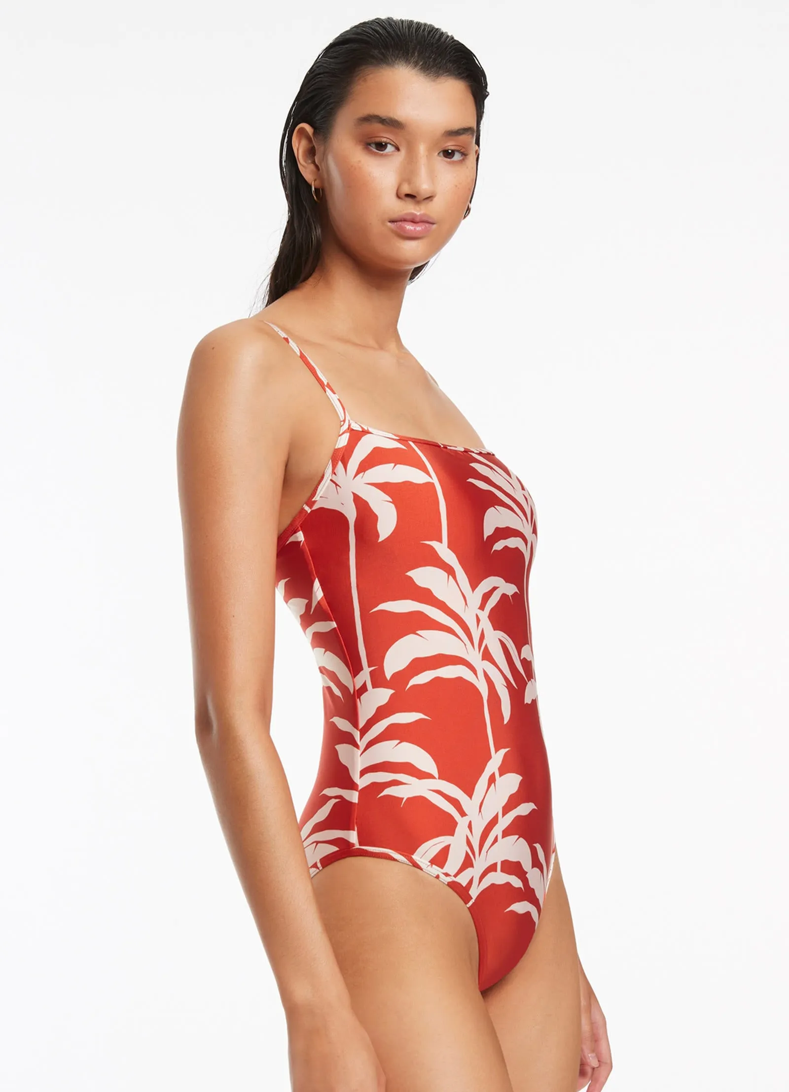 Summer Fashion Palme Minimal Tank One Piece - Cherry
