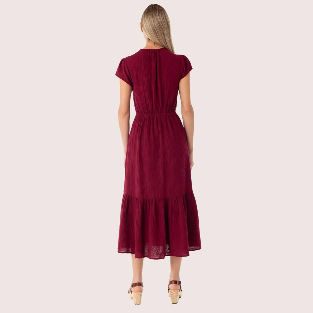 Holland Maxi Dress (Merlot) Polished Layer