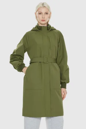 Hooded Belted Trench Bonded Edge Finish Midweight Layer