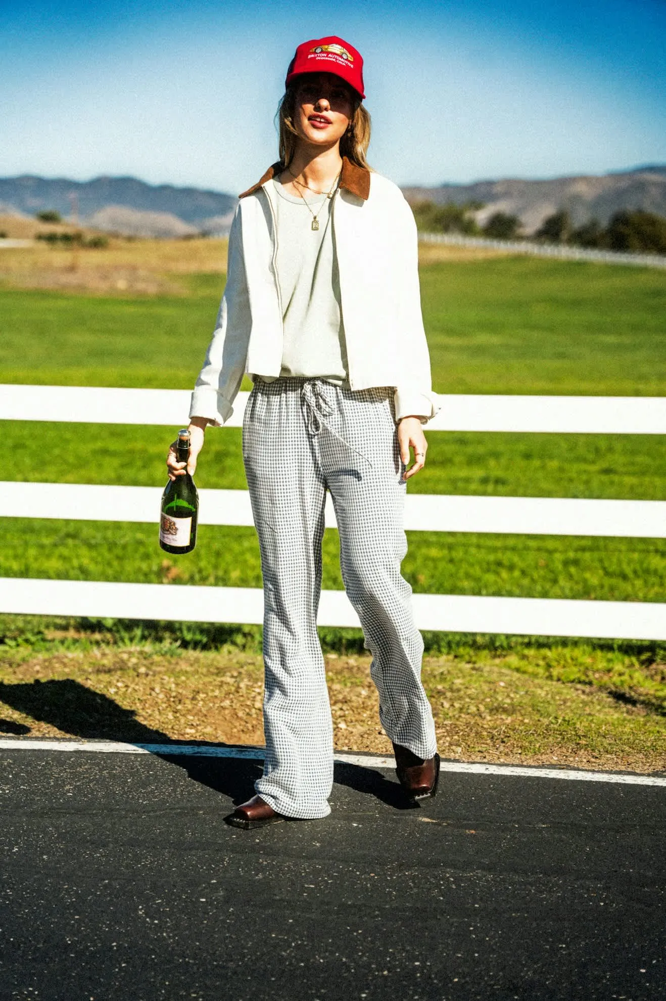 Hudson Lounge Pant - Azure Blue Gingham No Wrinkle