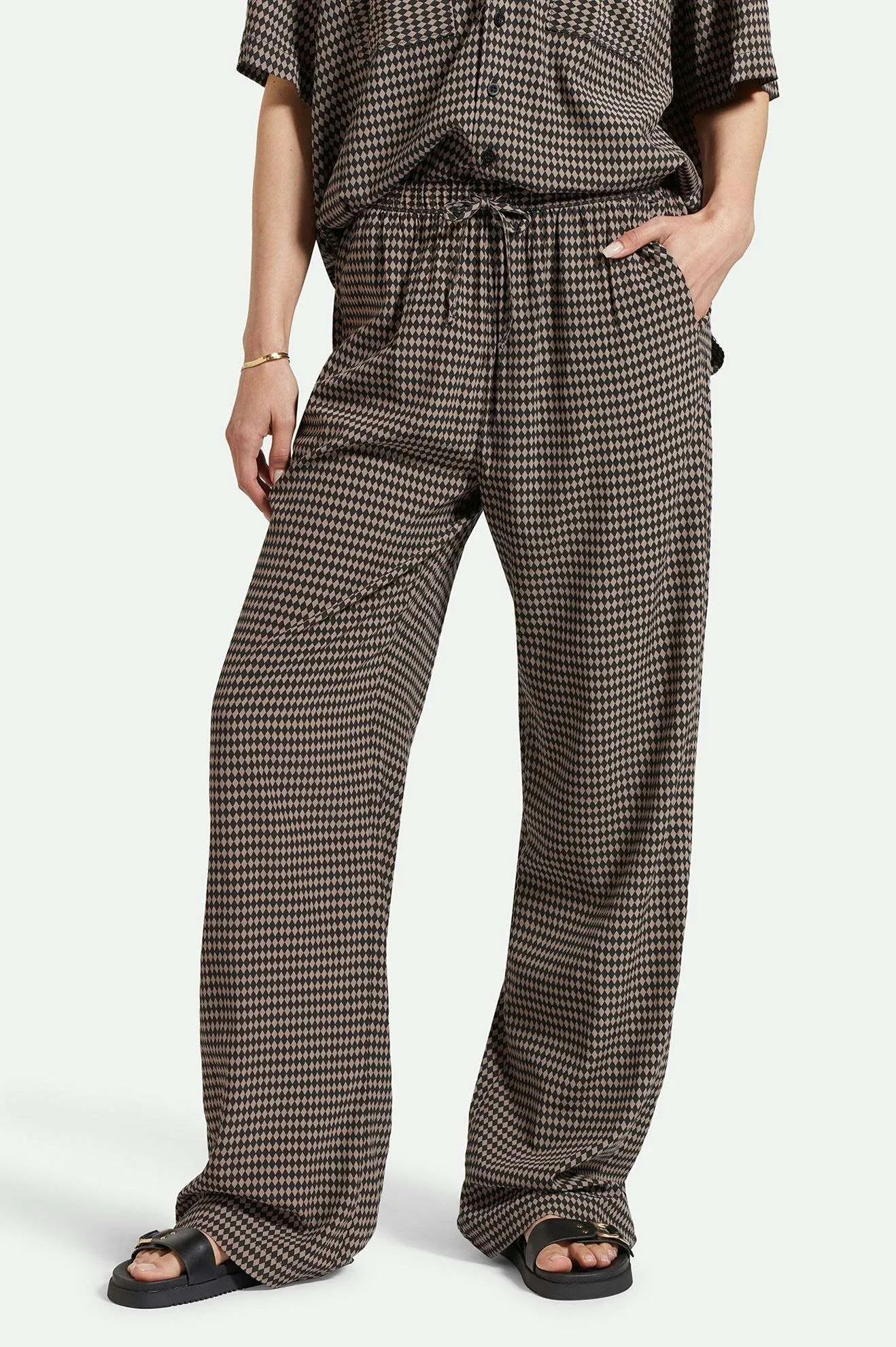 Hudson Lounge Pant - Washed Black/Cinder Grey Diamond Check Thermal Regulating