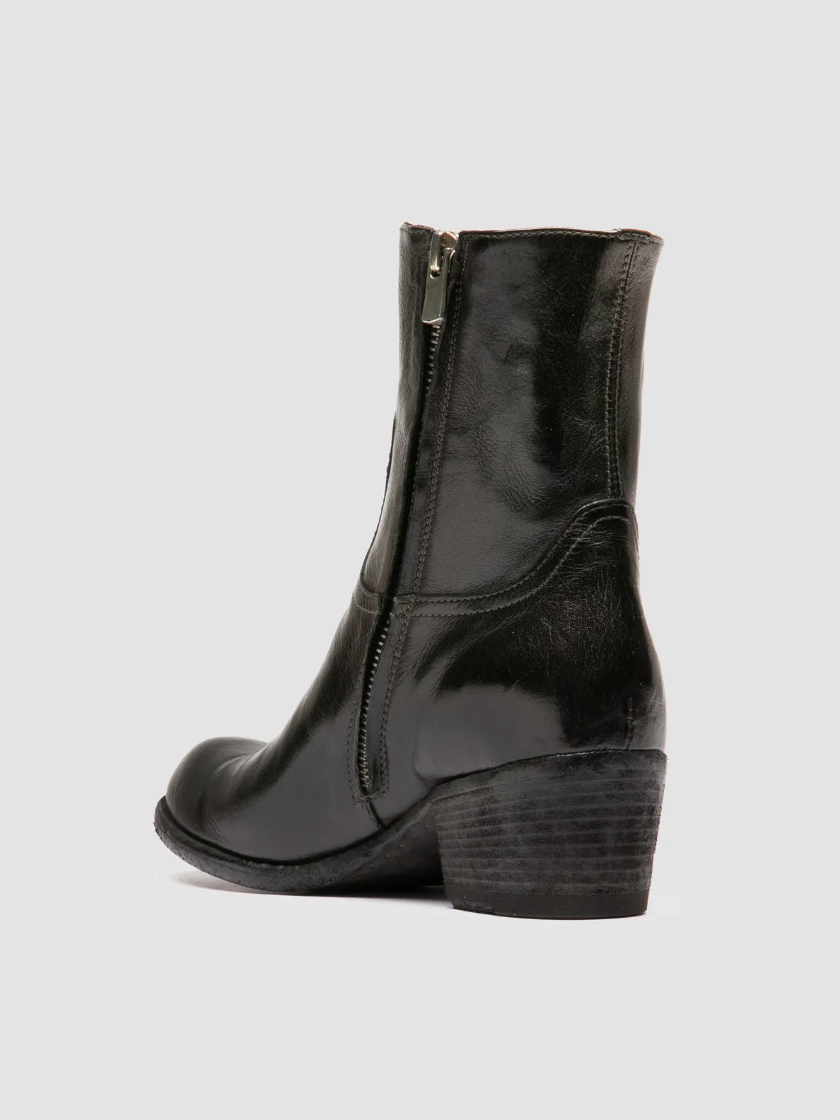 Low Maintenance WADE 003 - Grey Leather Zipped Boots