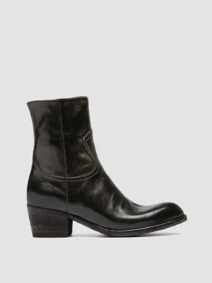 WADE 003 - Grey Leather Zipped Boots Comfortable interior Air Move