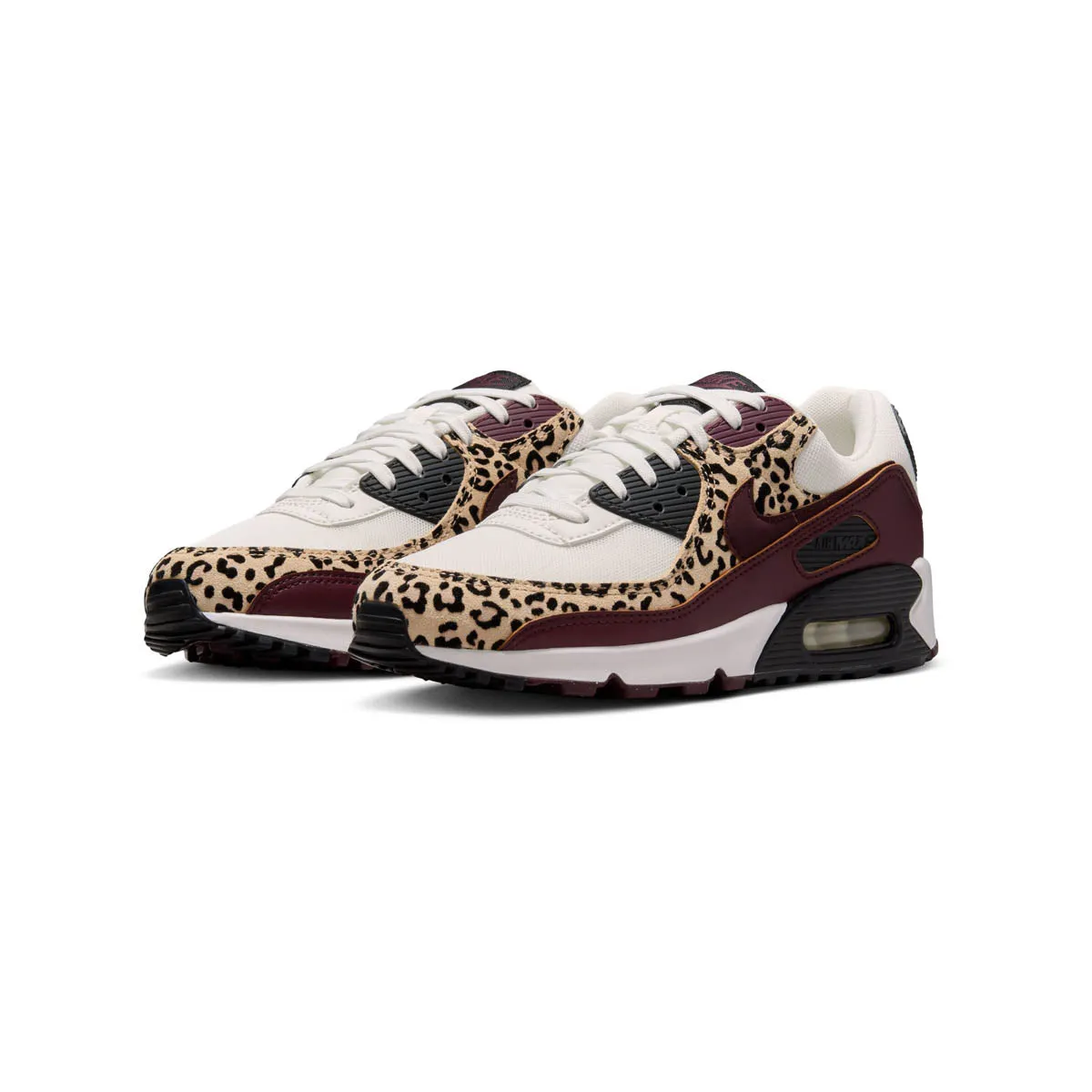 color - grey Nike Air Max 90 'Leopard Burgundy' Women's Shoes