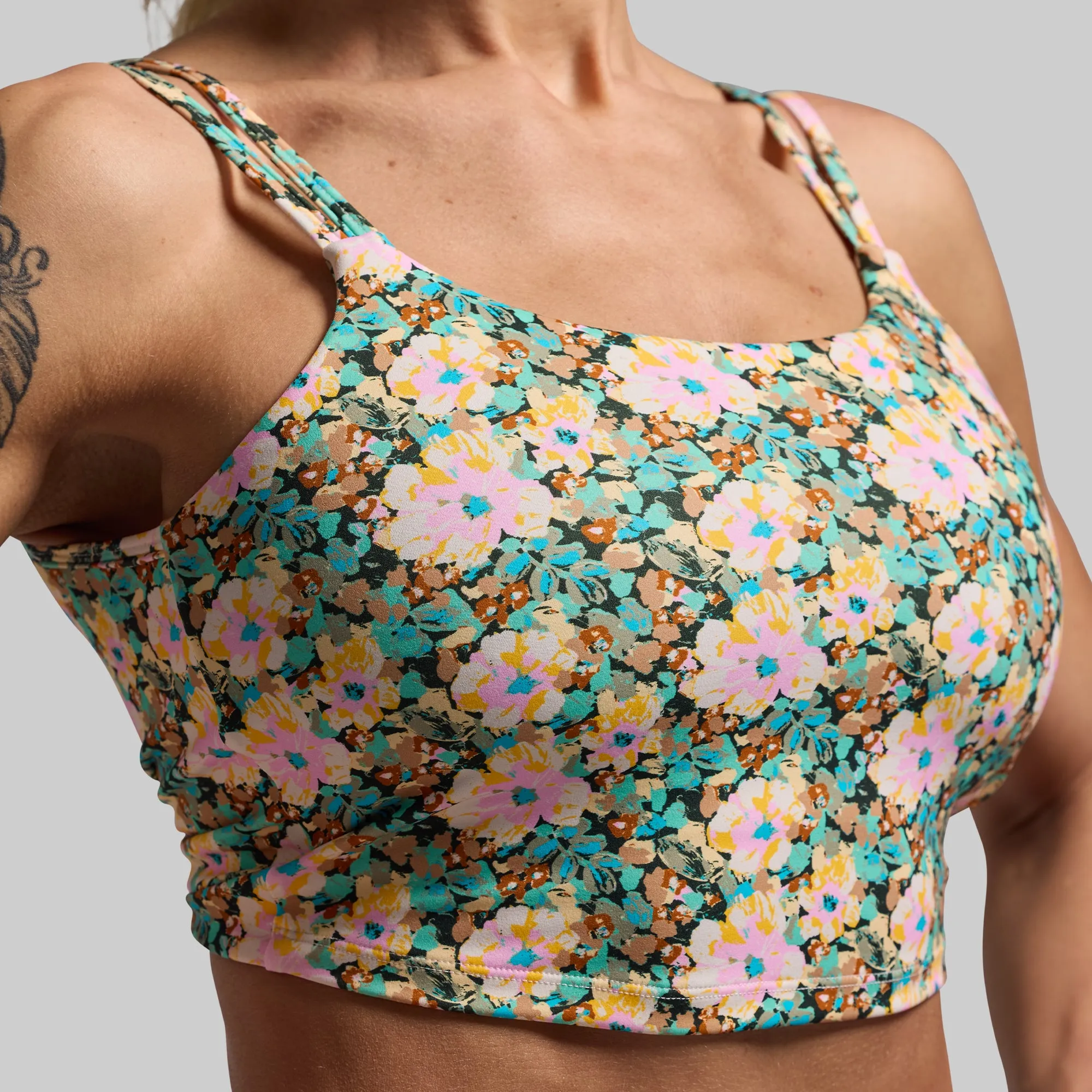 Post Workout Recovery Design Lightweight Performance Material Don't Get It Twisted Sports Bra (Petal Perfect)