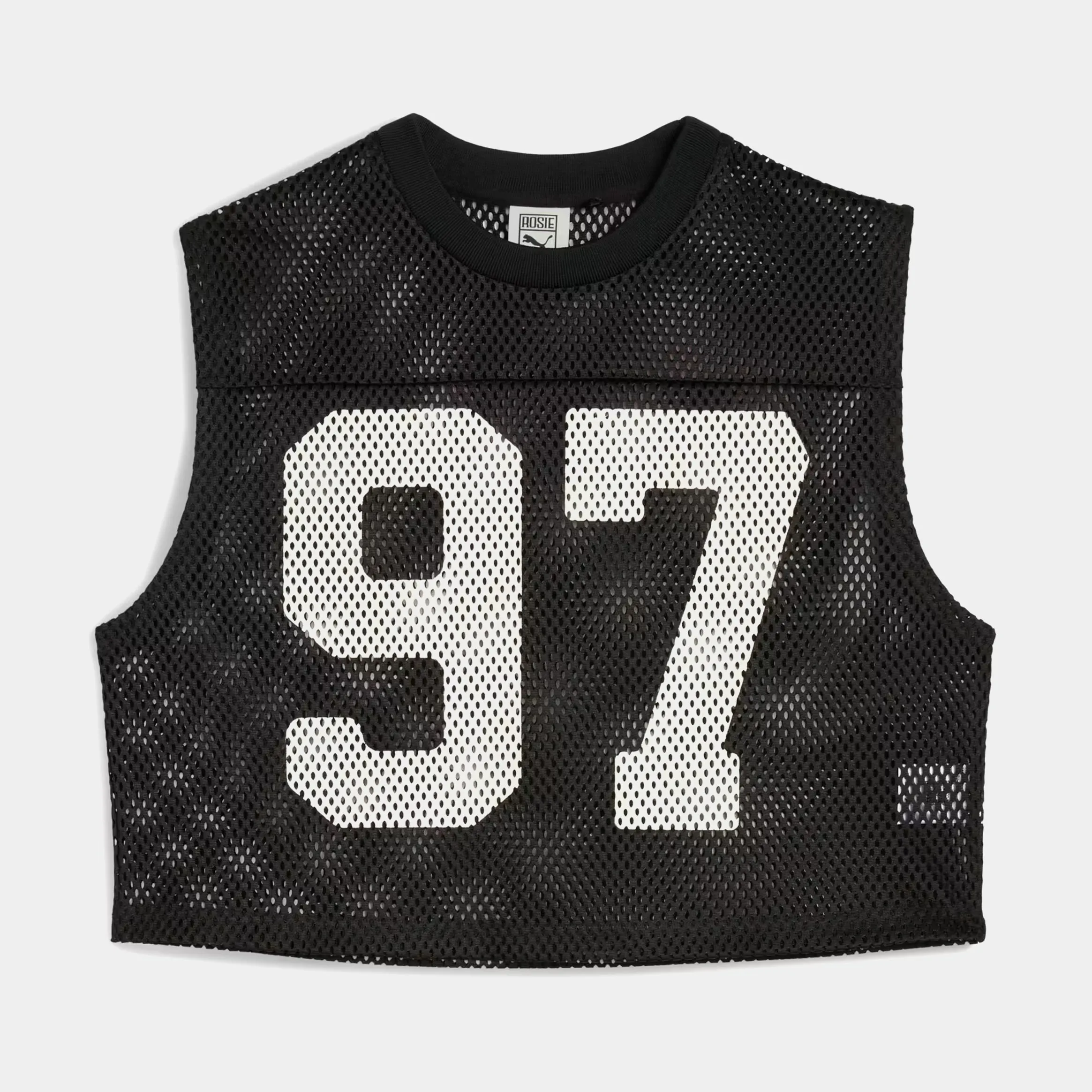 Ros?? x Puma Relaxed Mesh Womens Tank (Puma Black) Dream Base Collapsible Hood