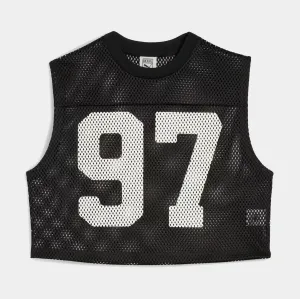 Ros?? x Puma Relaxed Mesh Womens Tank (Puma Black) Boho Light Casual Sweater