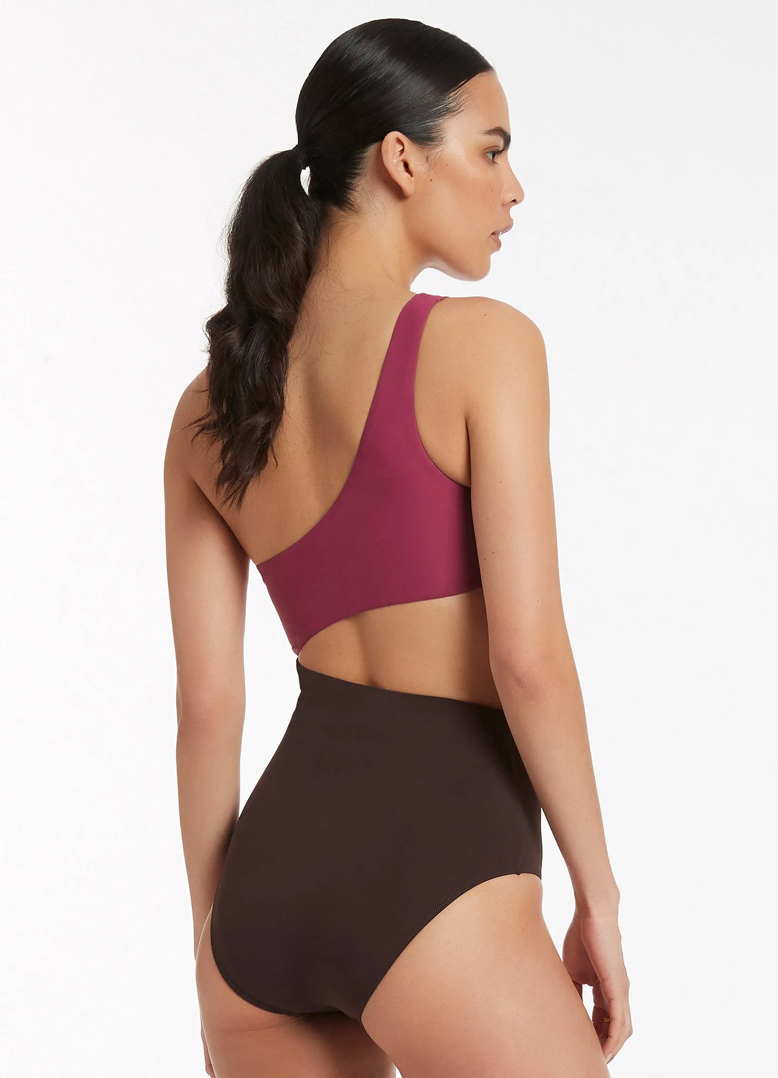 Fresh Vibes Versa One Shoulder One Piece - Orchid