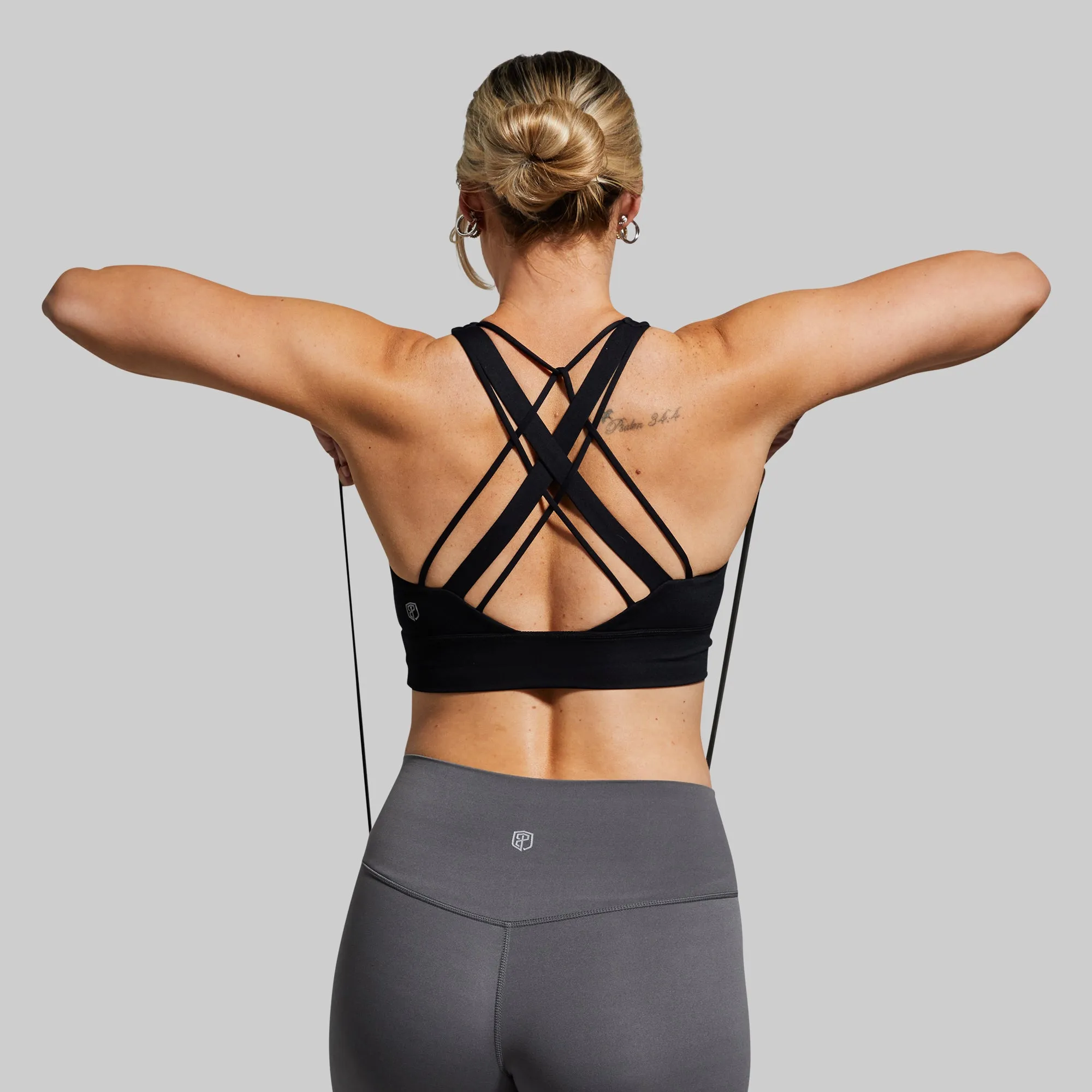 Post Workout Recovery Design Smooth Band Ignite Sports Bra (Black)