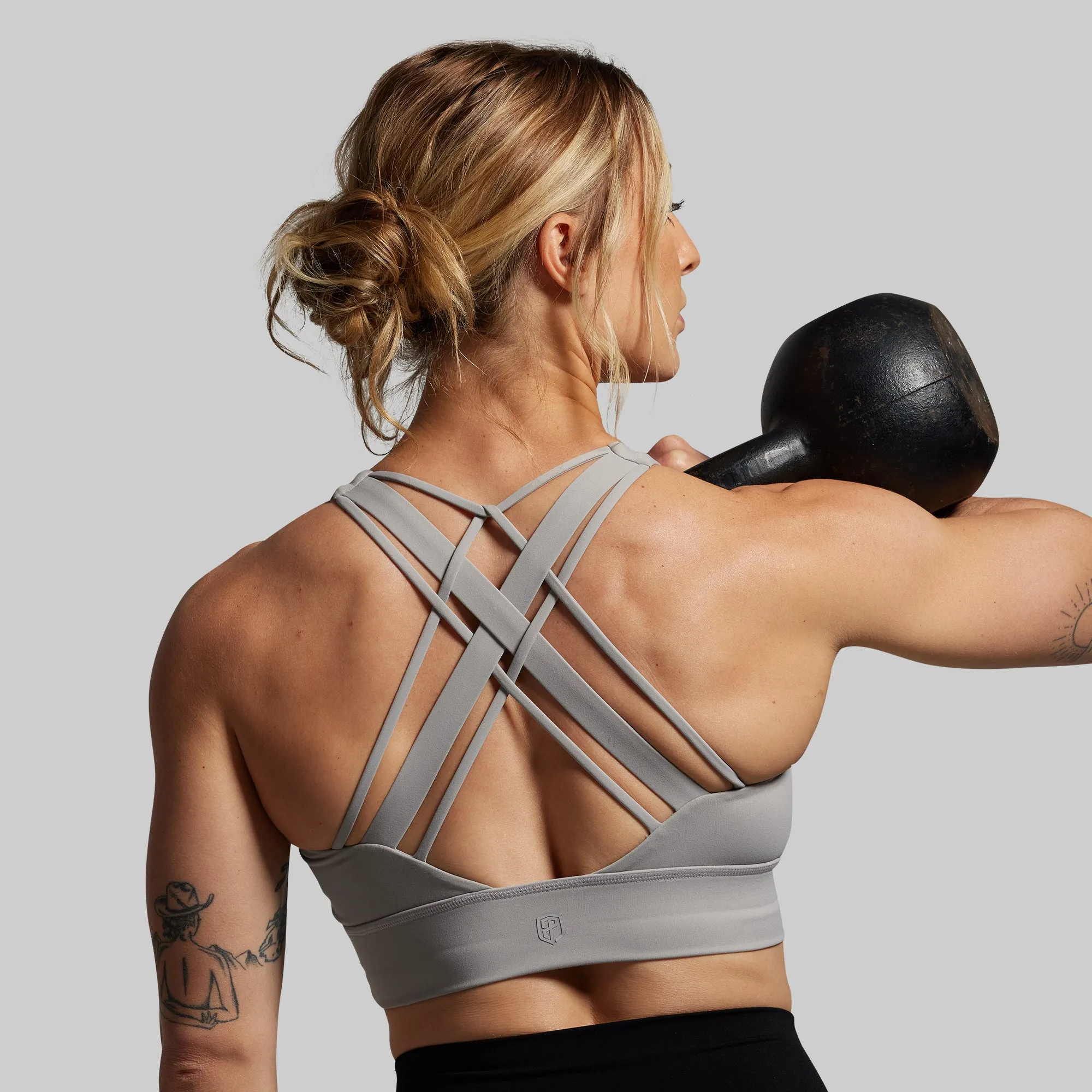 Non-Slip Fabric Abrasion Resistant Fabric Ignite Sports Bra (Stone)