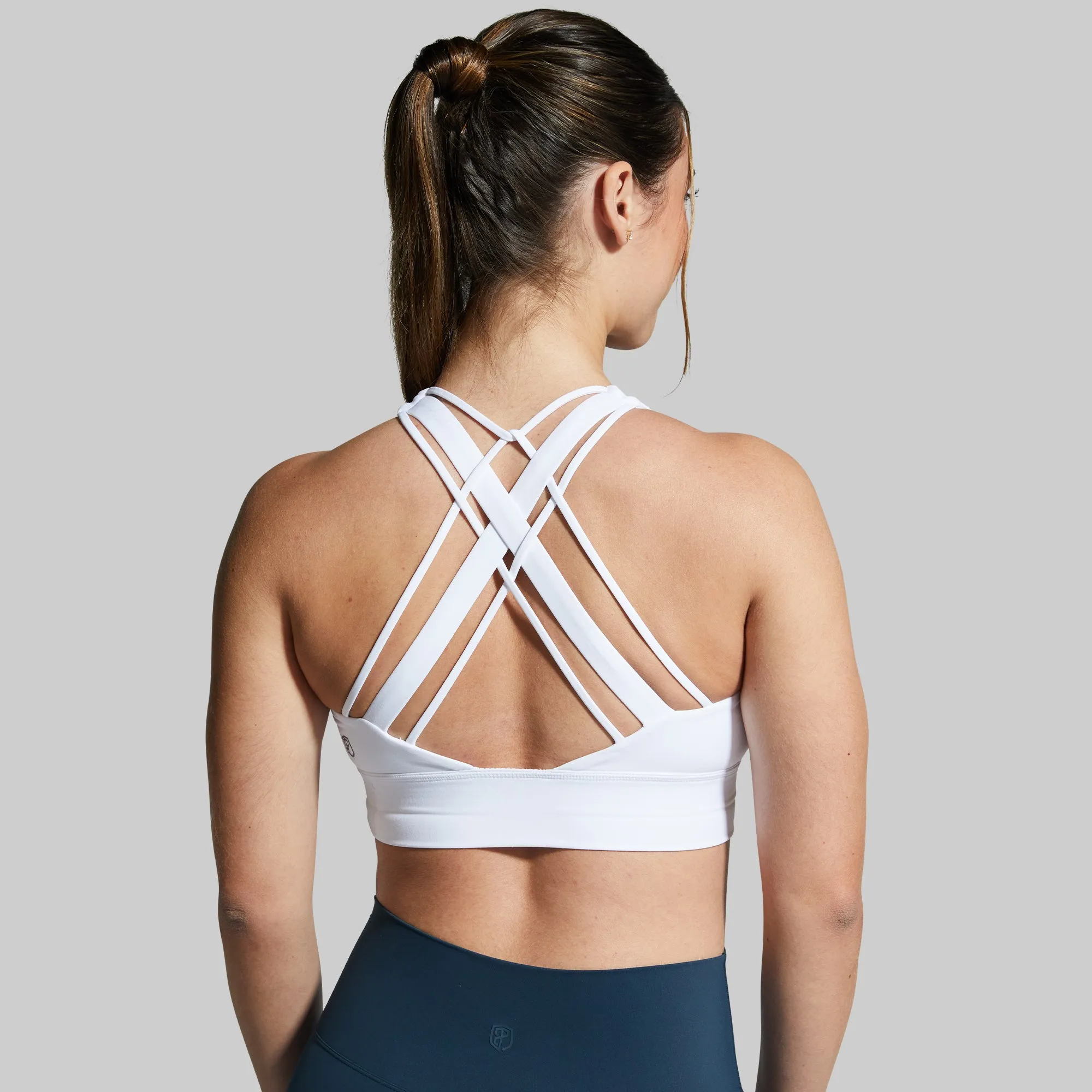 Ignite Sports Bra (White) Trendy All-Day Closure