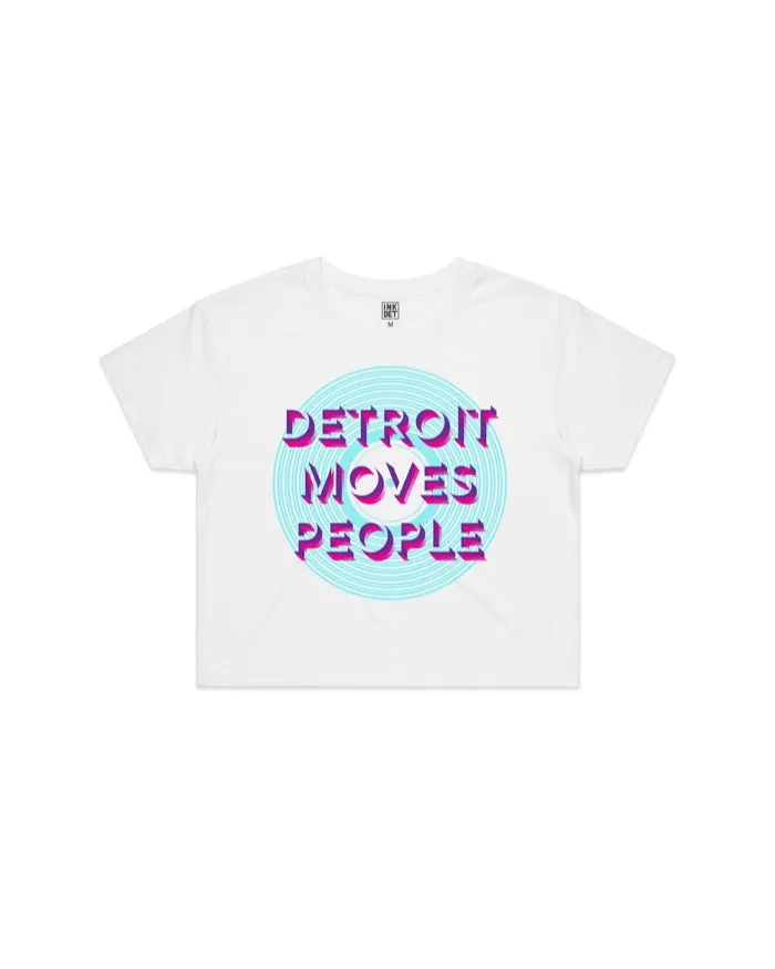 Ink Detroit - Detroit Moves People Crop T-Shirt - White All Day Comfort