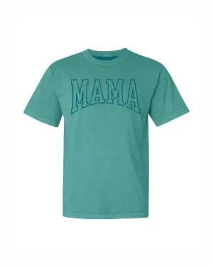 Ink Detroit - Varsity MAMA T-Shirt - Pigment Sea foam Relaxed Wearable Classic timelessness