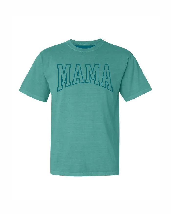 Ink Detroit - Varsity MAMA T-Shirt - Pigment Sea foam Relaxed Wearable Classic timelessness