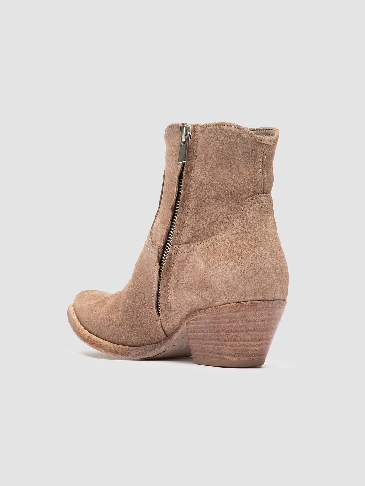 Low Profile Rainy Day Commuter WANDA DD 103 - Beige Suede Zip Boots