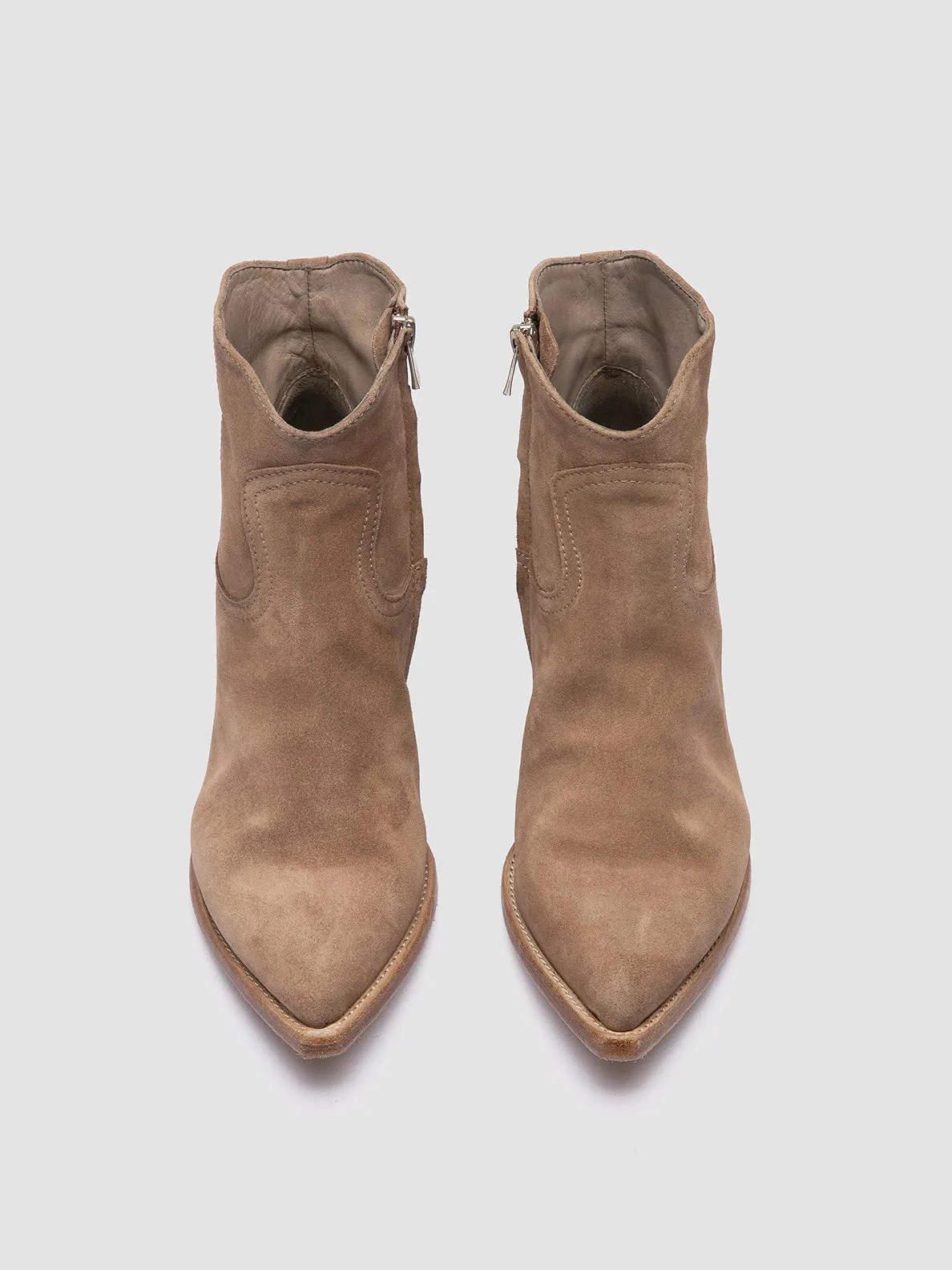 WANDA DD 103 - Beige Suede Zip Boots Long-Distance Walk