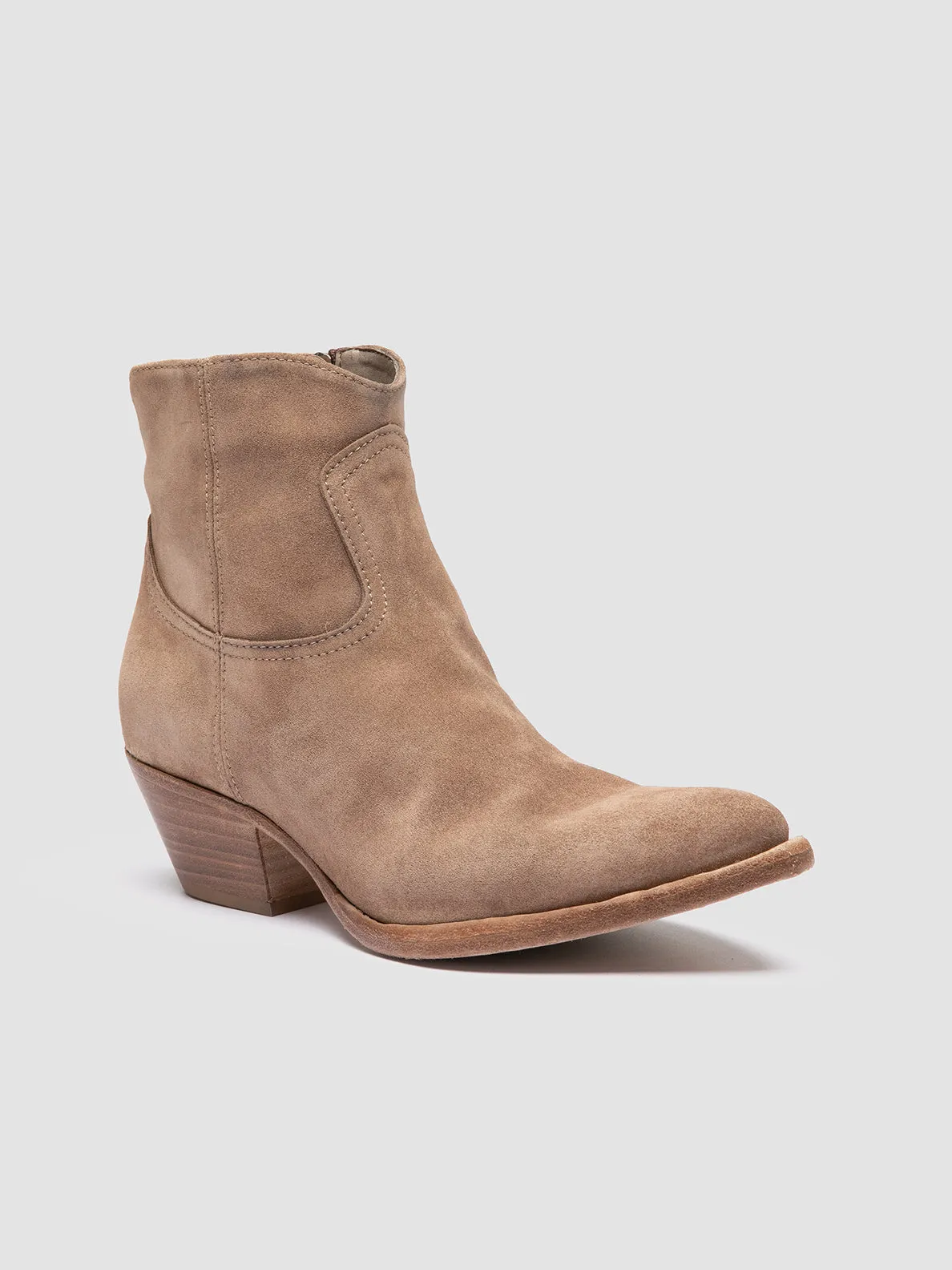 WANDA DD 103 - Beige Suede Zip Boots Airy Feel Grippy Outsole Trail Exploration