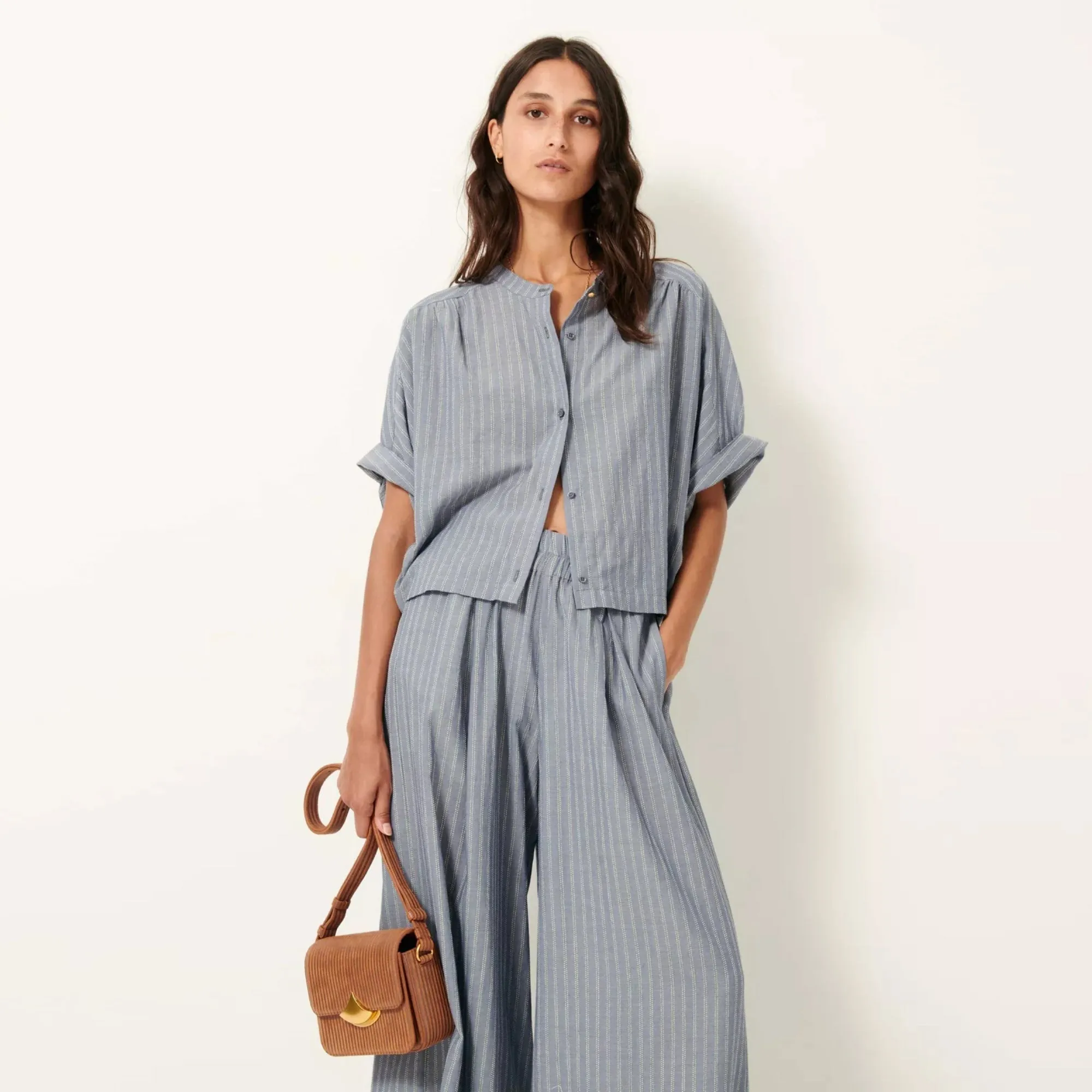 Isla Minima Wide Elastic Pant (Chambray Blue) Quick Release Closure Anti Odor Technology