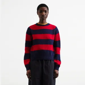 Jets Stripe Knit Sweater (Blue   Red) Essential Wear Reversible Seamless Design