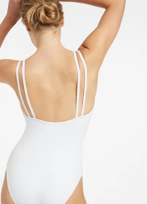 Jetset Double Strap One Piece - White Ocean Adventure Racerback Design