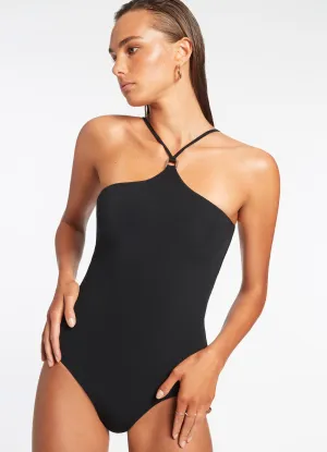 Jetset High Neck Trim One Piece - Black Getaway Gear