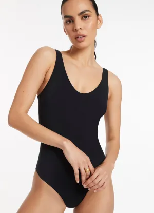 Jetset Plunge One Piece - Black Quick Dry Lining poolside style