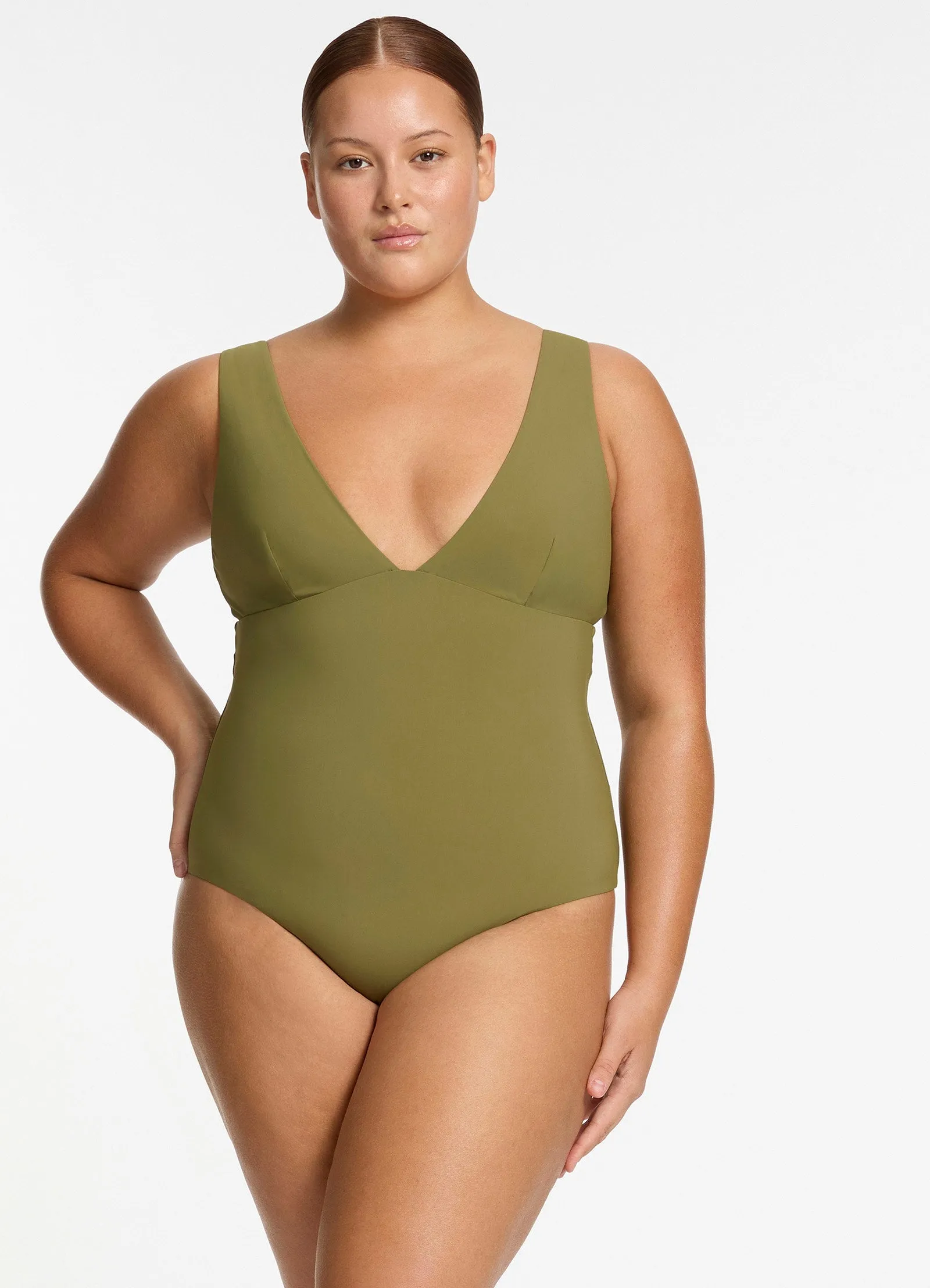 Tropical Resort Jetset Plunge One Piece - Moss