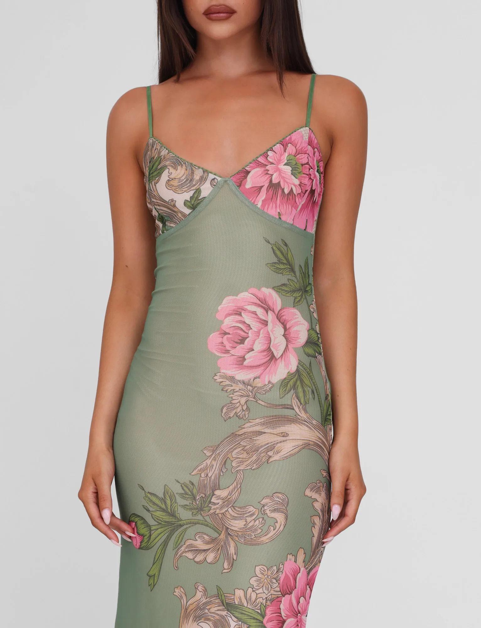 JULIANNA DRESS - GREEN : FLORAL : ROCCOCO FLORAL Chilly Weather Wear