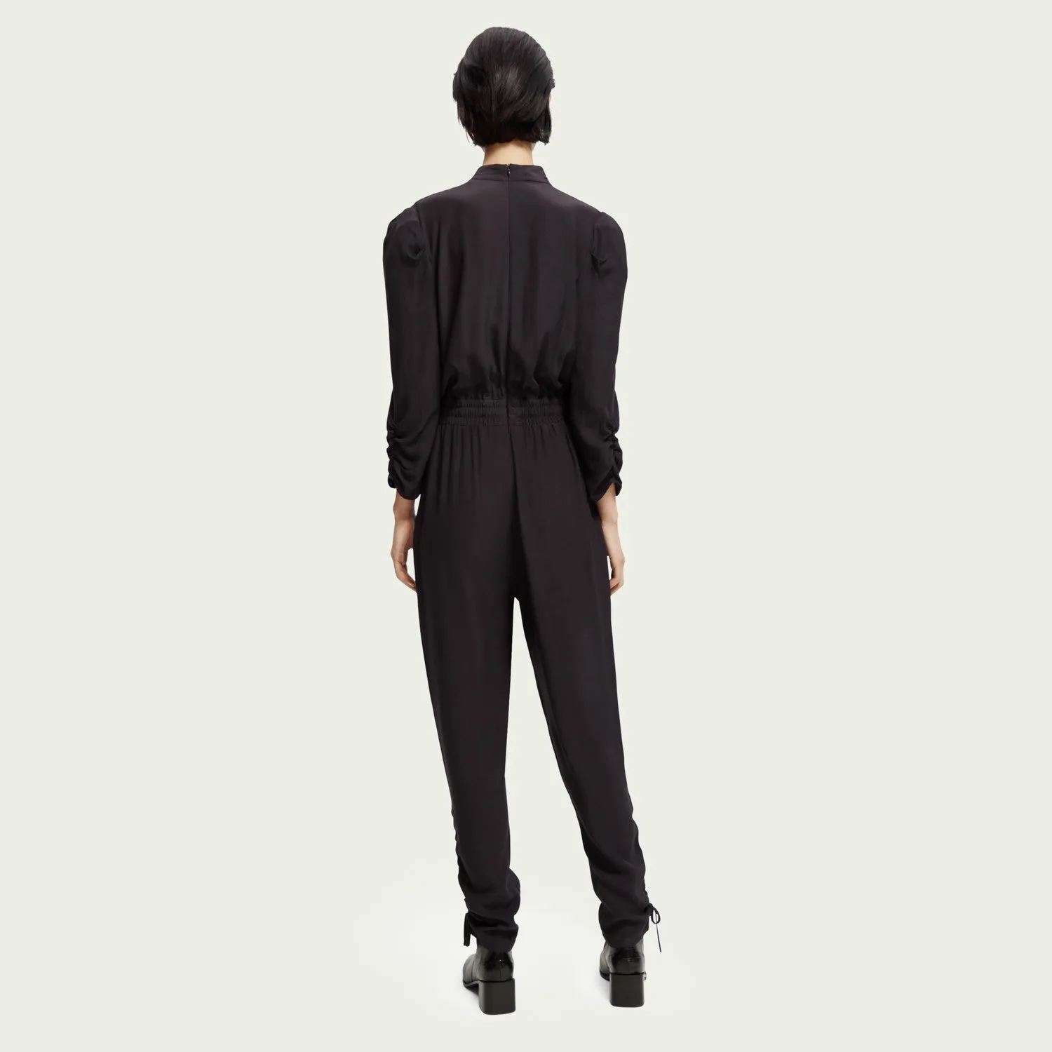 Picture Perfect Jumpsuit with Gathered Details (Black)