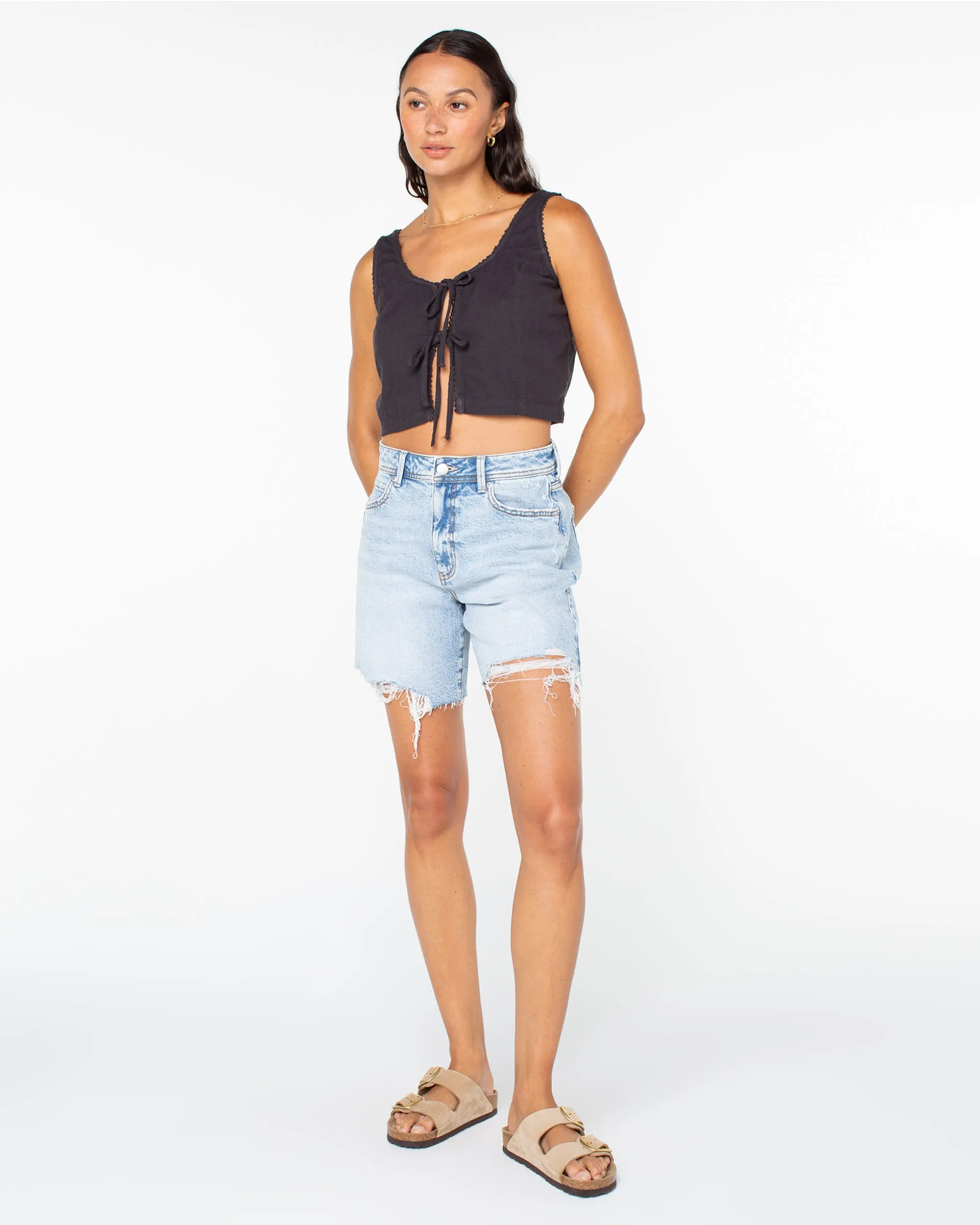 Kayla Tank Top - Phantom Black composite material Taped Seams