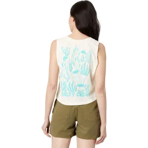 Sweat Wicking Properties Heat Safe Kelp Forest Cropped Muscle Tank - Bone