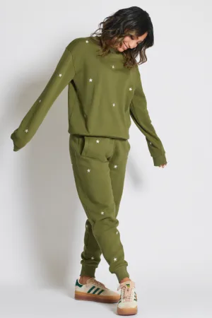 KH X O&F Star Embroidered Joggers - Khaki All Season Versatility Quick Comfort Design