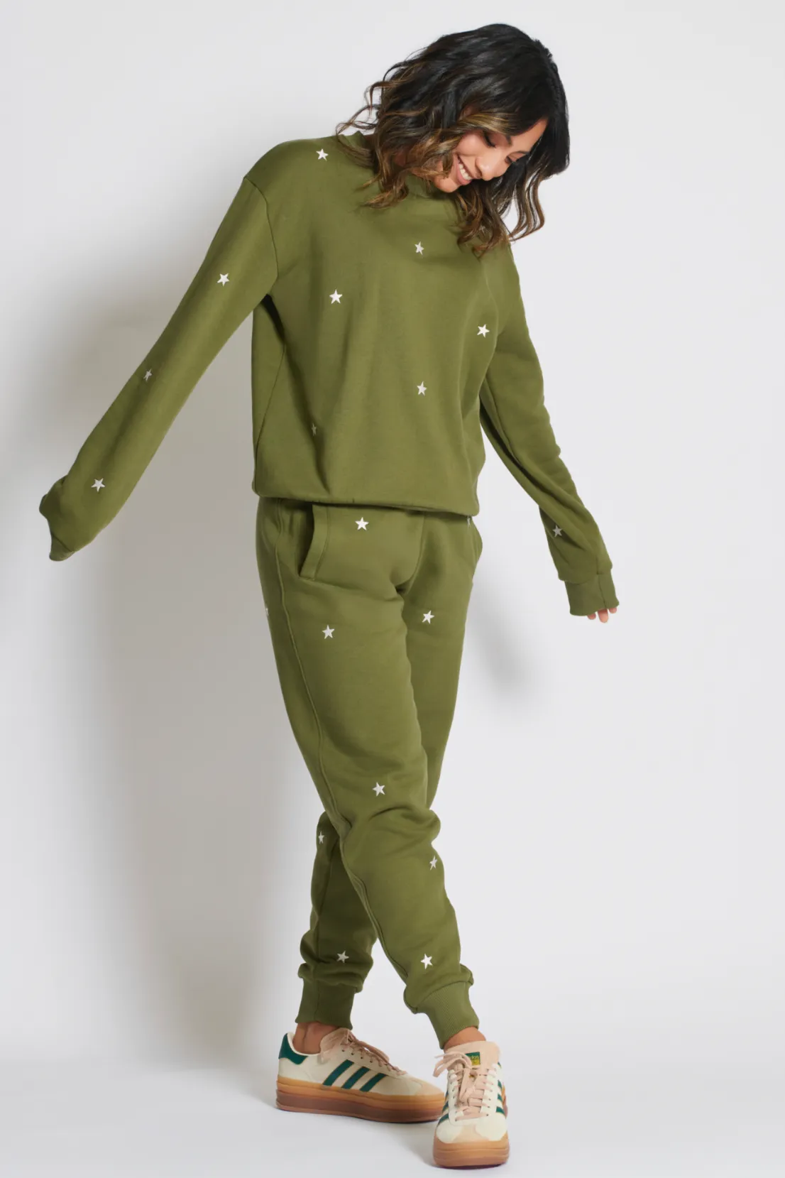 KH X O&F Star Embroidered Joggers - Khaki All Season Versatility Quick Comfort Design