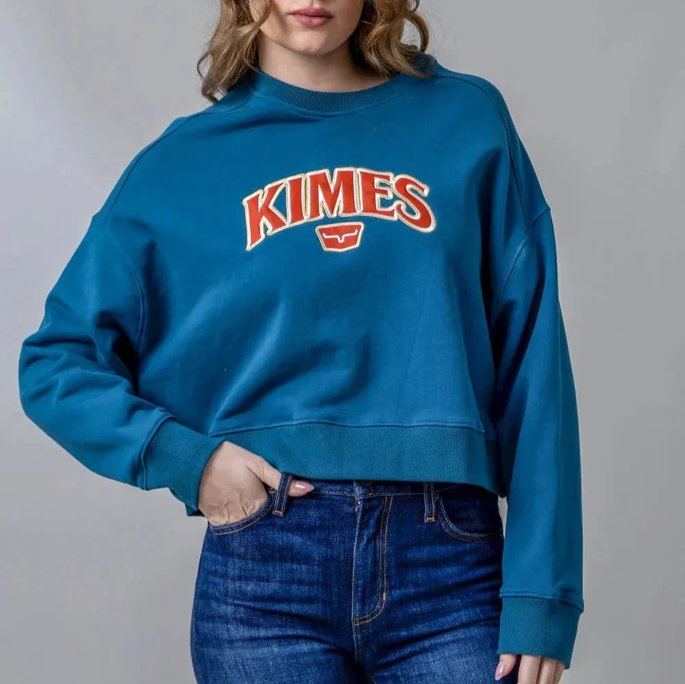 Urban Chic Kimes Ranch Women's Colfax Crew Sweatshirt in Mid Blue