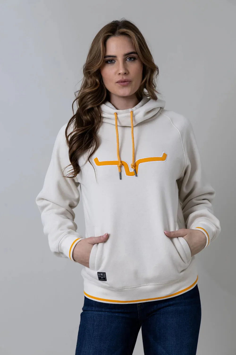 Kimes Ranch Women's Two Scoops Hoodie in Natural Denim Satin Lining