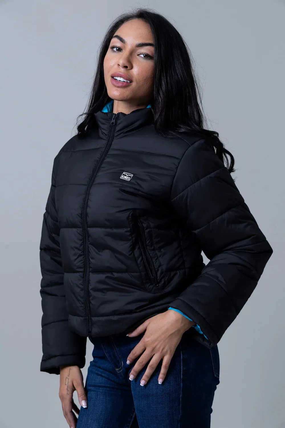 Quick Dry Fabric Simple Look Kimes Ranch Women's Valencia Puffy Jacket in Black
