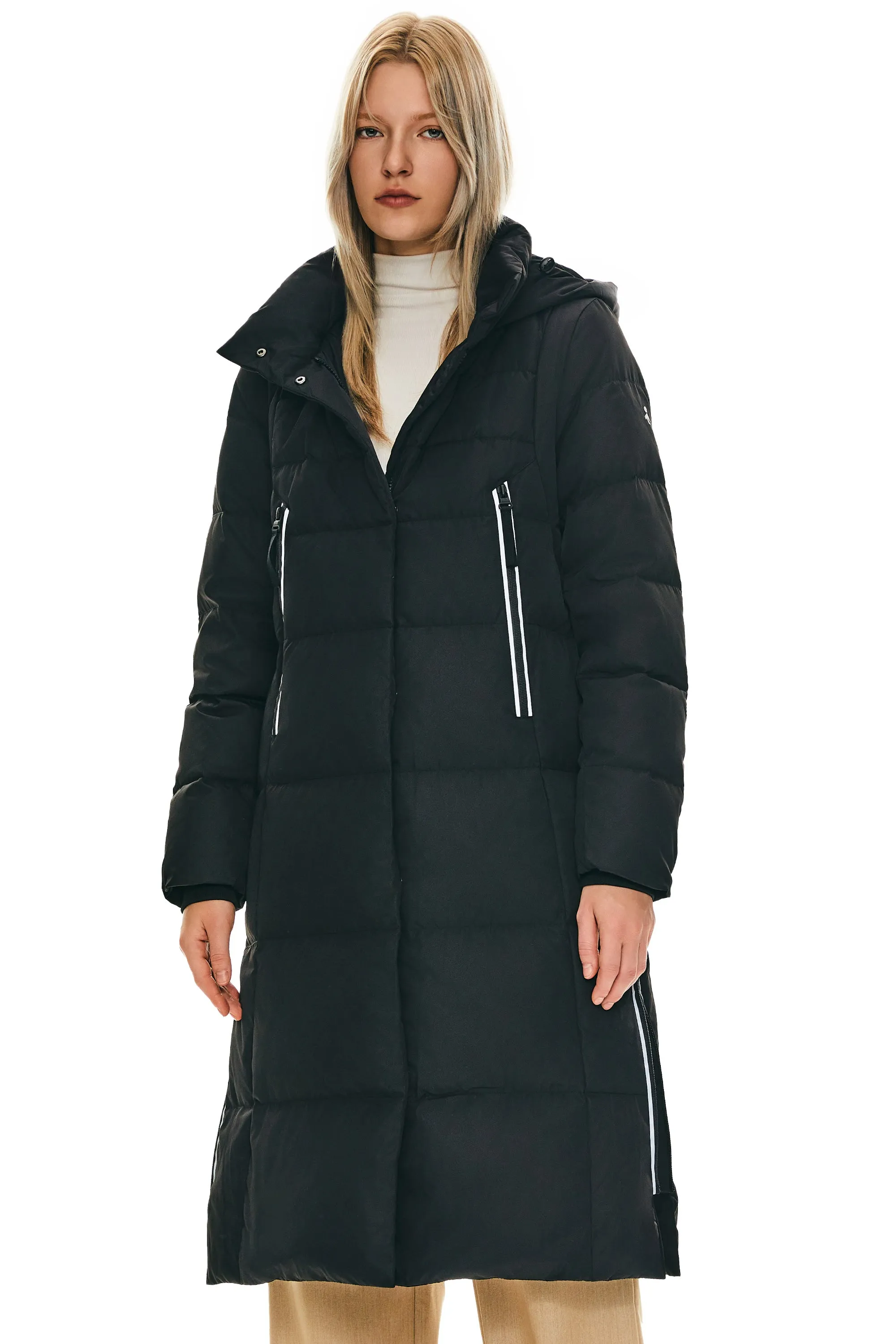 Double Stitch Reinforcement Knee Length Thickened Down Jacket