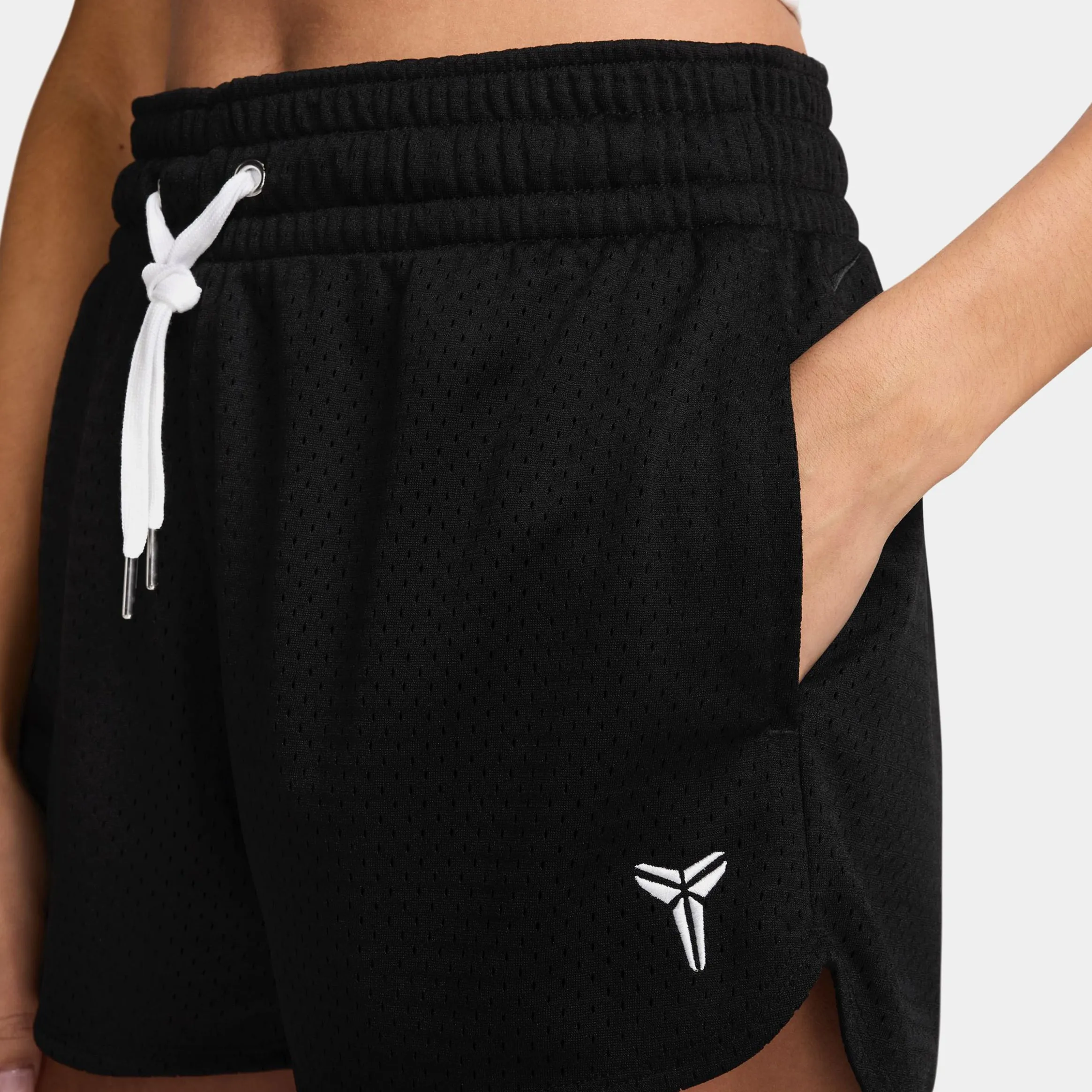 Snug Fit Kobe Mesh Womens Shorts (Black/White)