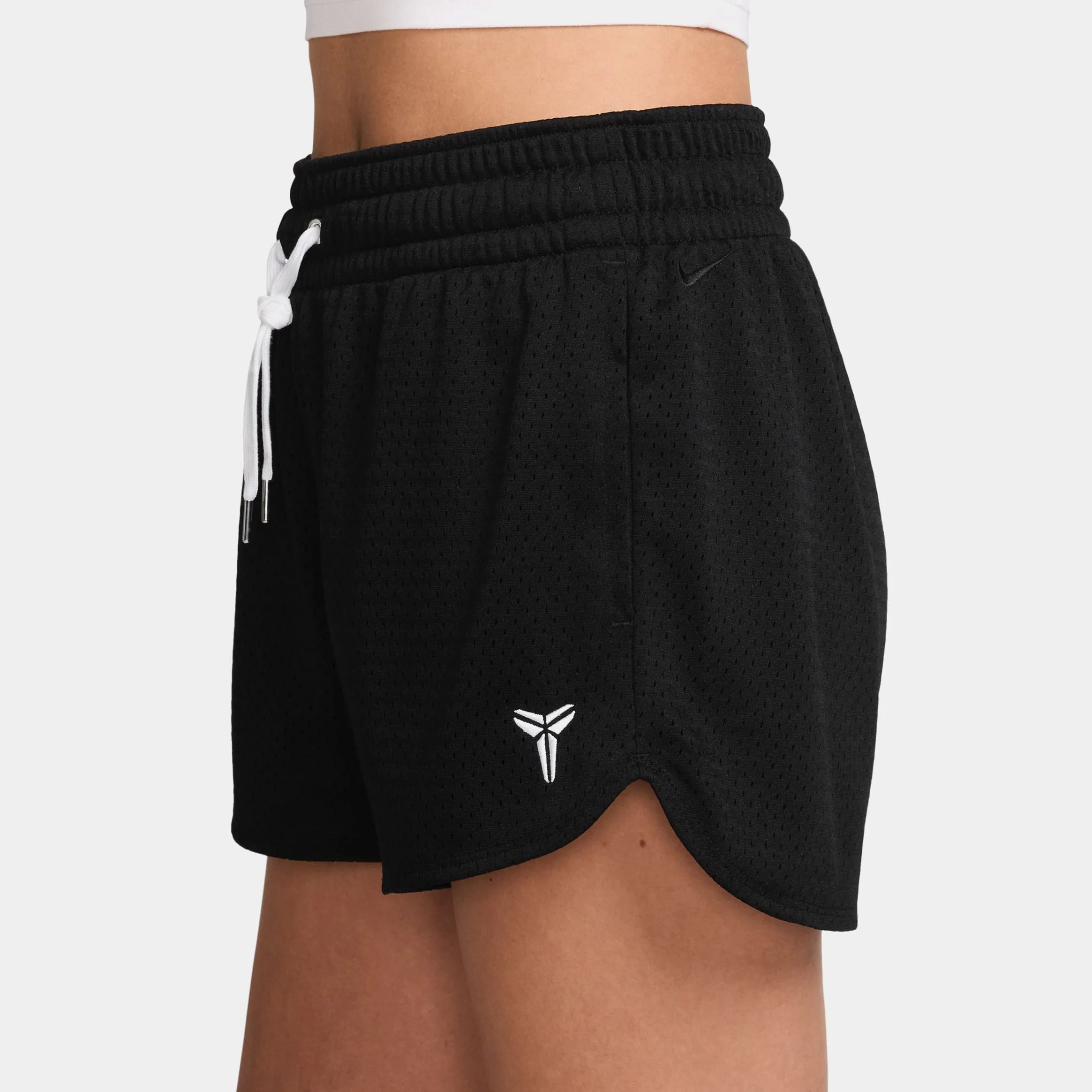 Kobe Mesh Womens Shorts (Black/White) Reflective details Travel Ready