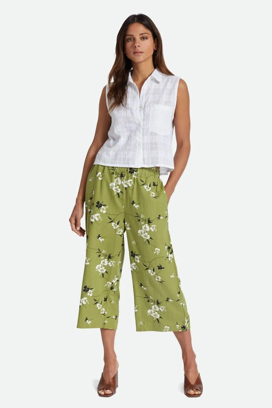 Lanai Linen Wide Leg Pant - Moss Chilly Weather Comfort