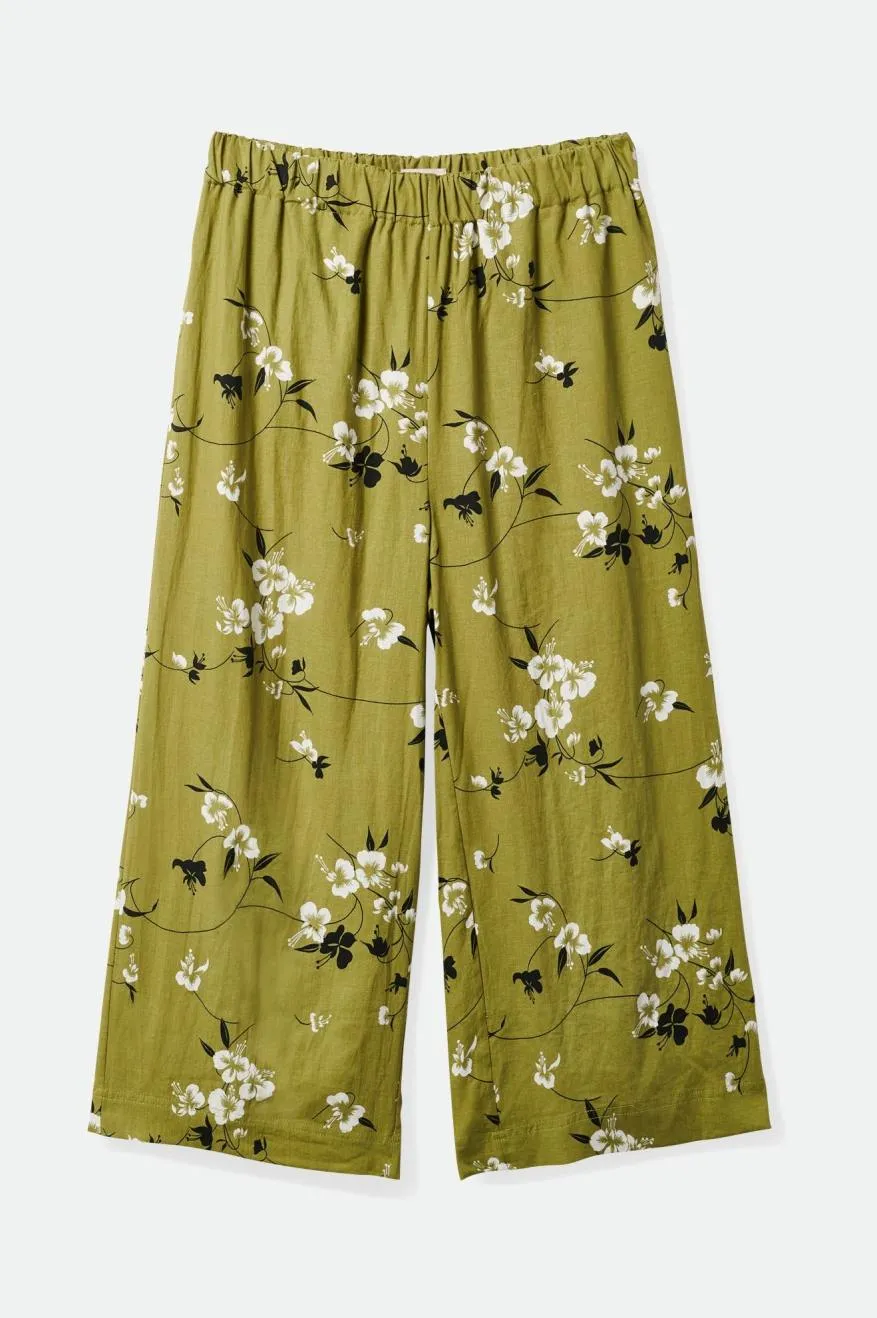 Performance Design Slim Stretch Fit Lanai Linen Wide Leg Pant - Moss