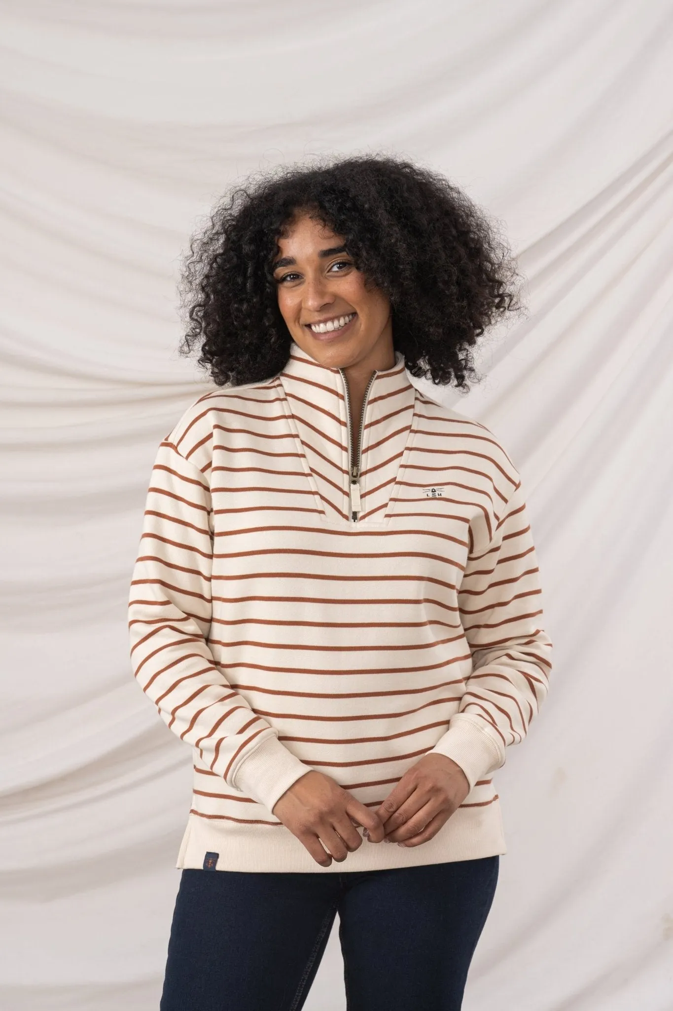 goes with boots Coral Jersey - Rust Stripe