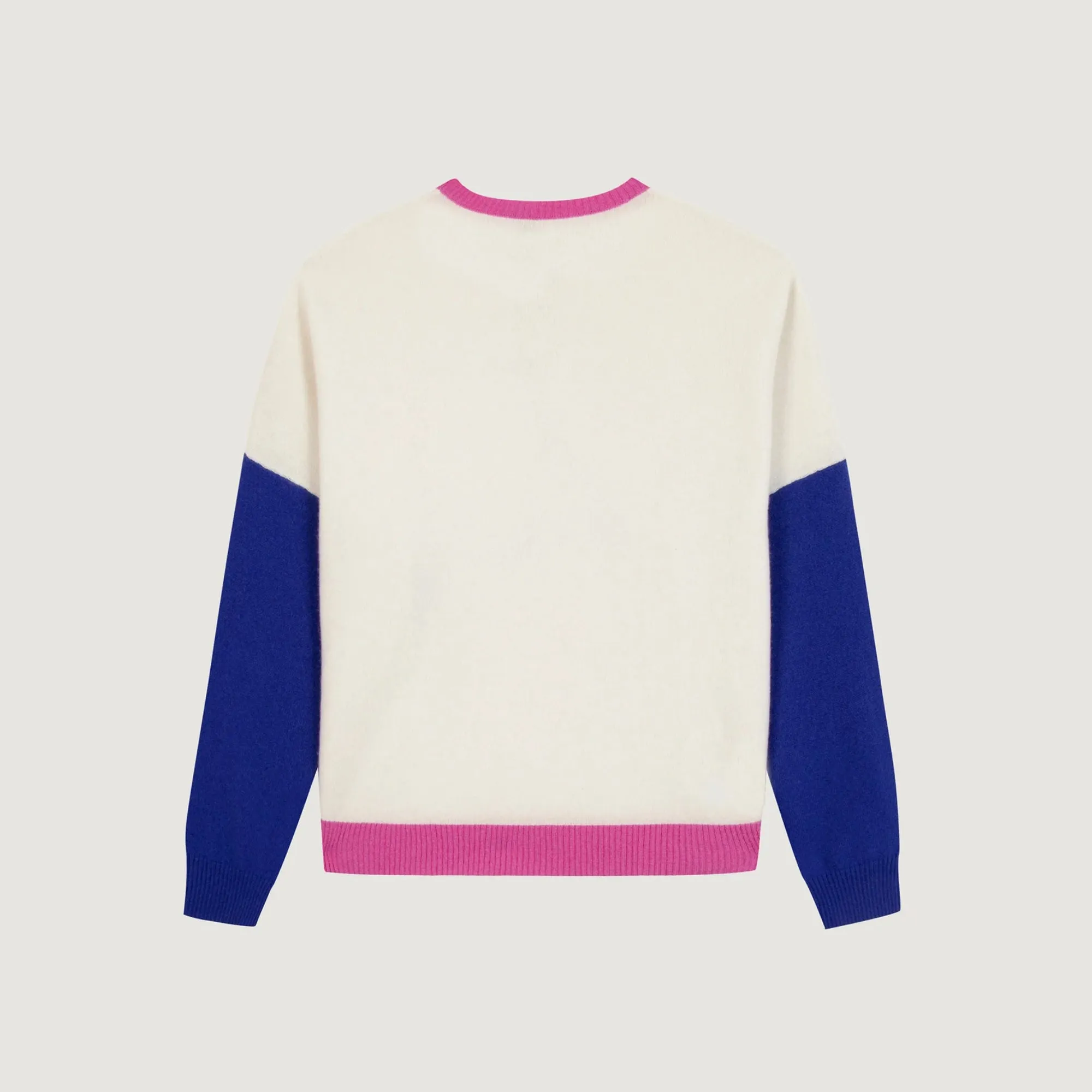 "Rise and Shine" Buzelin Cashmere Sweater (Ivory Flag Blue CB) Everyday Neutral