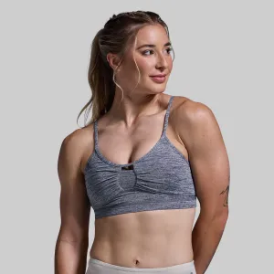 Seamless Feel Embellished Athleisure Bra (Heather Grey)